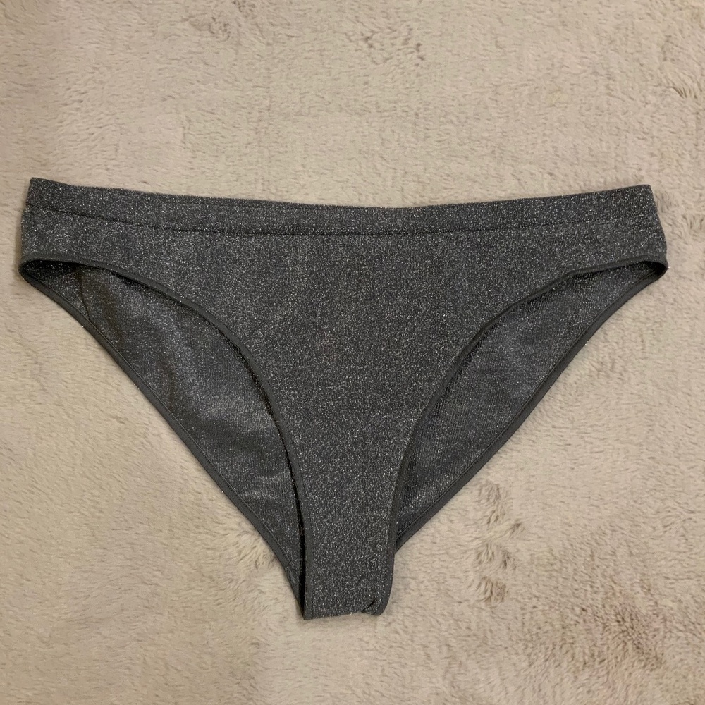 Zara Silver M-L Underwear Sparkly Coquette Scandi Party Date Wedding